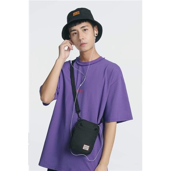 Small Crossbody Bag for Men, Mini Messenger Bag Shoulder Bag for Phone Passport - Picture 4 of 6